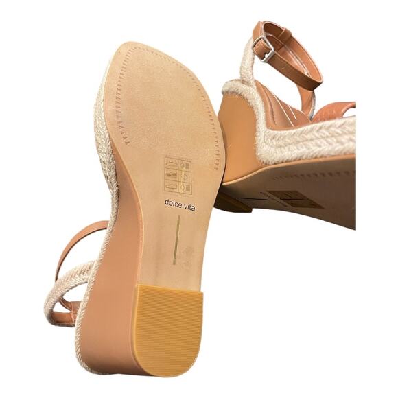 Dolce Vita Aurora Ankle Strap Espadrille Wedge Sandals Cedar Embossed Stella 9.5 - Picture 9 of 12